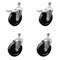 Service Caster 5 Inch SS Soft Rubber 1/2 Inch Swivel Threaded Stem Caster Total Lock Brake, 2PK SCC-SSTSTTL20S514-SRS-121315-2-S2 - alternate 1